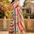 multicolor chanderi cotton checked printed pre draped saree