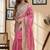 light pink chanderi cotton floral butti printed ready to wear saree