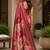 onion pink chanderi cotton floral motifs printed pre draped saree