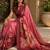 onion pink chanderi cotton floral motifs printed pre draped saree