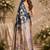 navy blue chanderi cotton multicolor floral printed pre draped saree