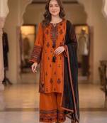 Designer rayon embroidered plazzo suit set with mirror effect work