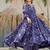Blue heavy digital printed pure maslin salwar-kameez