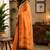 orange chanderi cotton geomatric & floral printed ready made saree