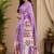 lavender chanderi cotton floral printed pre-stitched saree