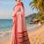 off white chanderi cotton ikat printed pre-stitched saree