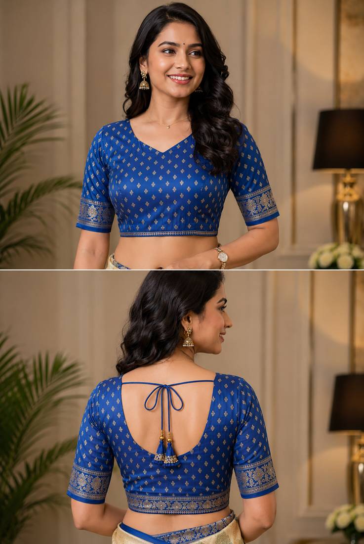 cream chanderi cotton peacock motifs printed ready to wear saree