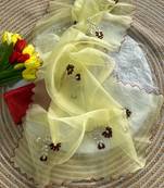 Yellow Color  gota work Organza Saree