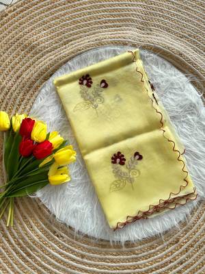 Yellow Color  gota work Organza Saree 3