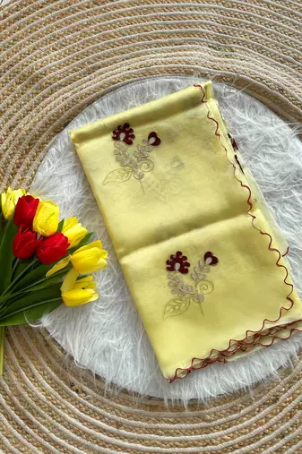 Yellow Color  gota work Organza Saree