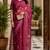 wine chanderi cotton floral jaal printed ready made saree