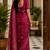 wine chanderi cotton floral jaal printed ready made saree