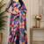 multicolor chanderi cotton blocked checkered printed ready to wear saree