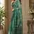 forest green chanderi cotton batik style printed pre draped saree