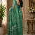 forest green chanderi cotton batik style printed pre draped saree