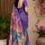 purple chanderi cotton multicolor leaf printed ready made saree