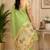 light green chanderi cotton tribal folk art printed ready made saree