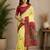 yellow & maroon chanderi cotton bomkei printed ready to wear saree