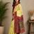 yellow & maroon chanderi cotton bomkei printed ready to wear saree