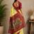 yellow & maroon chanderi cotton bomkei printed ready to wear saree