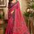 pink chanderi cotton ajrakh print printed pre draped saree