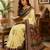 cream chanderi cotton black floral vine prints printed pre draped saree