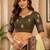 cream chanderi cotton black floral vine prints printed pre draped saree