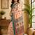 peach chanderi cotton geometric/floral motifs printed pre draped saree