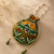 Multicolor pearl handle traditional patola with foil prints batwa