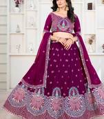 Elegant Faux Georgette Sequins Embroidered Semi-Stitched Lehenga Choli with Dupatta