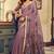 Mauve kolkata cotton litchi work zari border with tassels saree with blouse