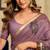 Mauve kolkata cotton litchi work zari border with tassels saree with blouse