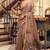 Brown kolkata cotton litchi work zari border with tassels saree with blouse