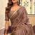 Brown kolkata cotton litchi work zari border with tassels saree with blouse