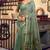 Sea green kolkata cotton litchi work zari border with tassels saree with blouse
