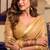 Fawn kolkata cotton litchi work zari border with tassels saree with blouse