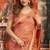Peach cotton zari border with tassels saree with blouse