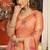 Peach cotton zari border with tassels saree with blouse