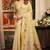 Cream cotton zari border with tassels saree with blouse