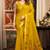 Mustard cotton zari border with tassels saree with blouse