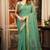 Sea green cotton zari border with tassels saree with blouse