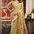 Cream silk blend paithani woven saree with blouse