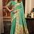 Sea green silk blend paithani woven saree with blouse