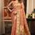 Peach silk blend paithani woven saree with blouse