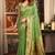 Parrot green silk blend paithani woven saree with blouse