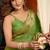 Parrot green silk blend paithani woven saree with blouse
