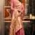 Pink silk blend paithani woven saree with blouse