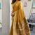 Mustard cotton jacquard woven with zari border & tassels saree with blouse