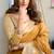 Mustard cotton jacquard woven with zari border & tassels saree with blouse