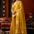 Mustard heavy tissue allover cow woven butta with tassels saree with blouse